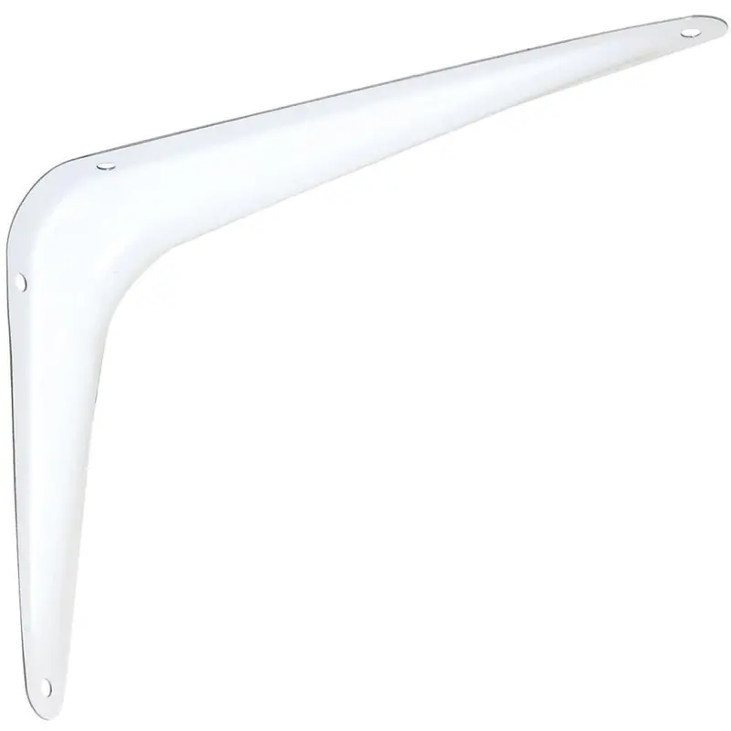 White Steel Shelf Bracket – 6 In. Diameter × 8 In. Height, National Model 211 1