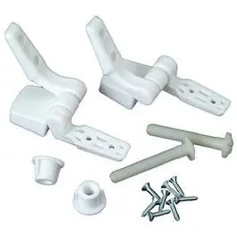 White Toilet Seat Hinge Kit – Durable Plastic Pivot Hardware 1
