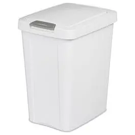 White Touch-Top Kitchen Trash Can – 7.5-Gallon Capacity 1