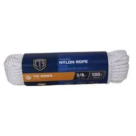 White Twisted Nylon Rope – 3/8" Diameter × 100 Feet 1