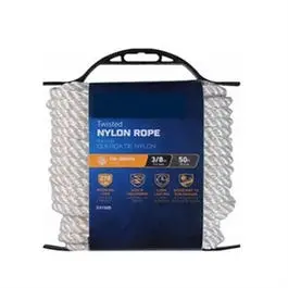 White Twisted Nylon Rope – 3/8-Inch Diameter, 50-Foot Length For General Purpose Use 1