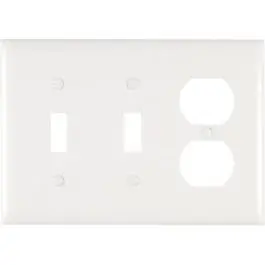 White Urea Wall Plate – 2-Toggle + 1-Duplex Configuration 1