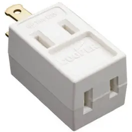 White Vinyl Cube Tap: 2-Pole, 15-Amp, 125-Volt 1
