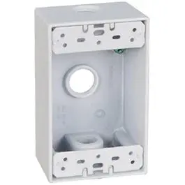 White Weatherproof 1-Gang Rectangular Electrical Outlet Box 1