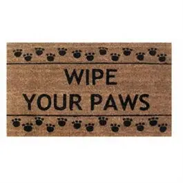 'Wipe Your Paws' Coir Entry Mat – 18 X 30 Inches, Textured Surface 1
