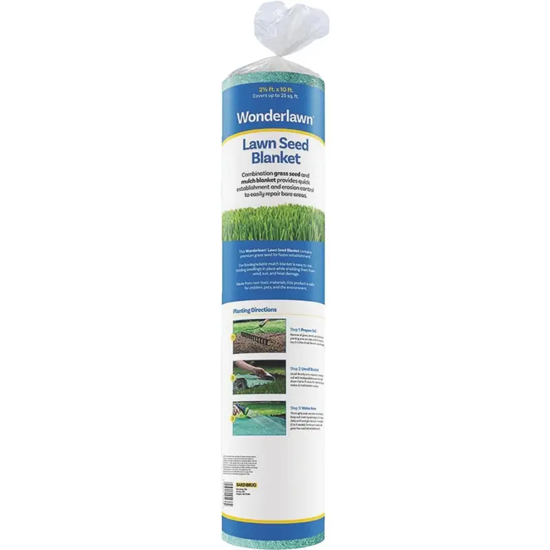 Wonderlawn Northern Grass Seed Blanket – 25 Sq. Ft. For Lawn Repair 1