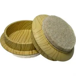 Wood-Grain Felt-Based Furniture Cups – 1-3/4" Inner Diameter, 4-Pack 1