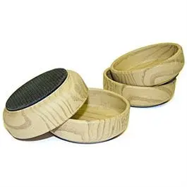Wood-Grain Furniture Cups With Non-Skid Base – 2-3/8" Id, 4-Pack 1