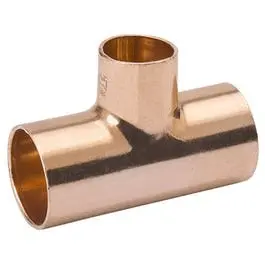 Wrought Copper Reducing Tee Fitting – 1" × 1" × 3/4" 1