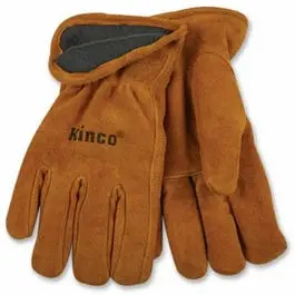 Xl Full-Suede Cowhide Leather Work Gloves With Lining 1