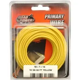 Yellow 18-Gauge Primary Electrical Wire – 33-Foot Roll 1