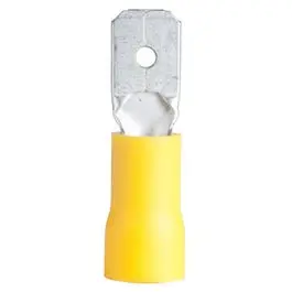 Yellow Insulated Vinyl Male Barrel Disconnect — 16-Pack 1