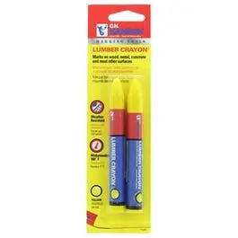 Yellow Lumber Marking Crayons – 2-Pack For Rough-Surface Labeling 1