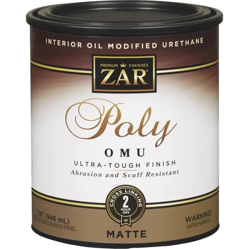 Zar Interior Oil-Modified Urethane Polyurethane – Matte Finish, 1 Quart 1