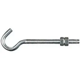 Zinc-Plated Hook Bolt – 5/16" Diameter × 5" Length 1