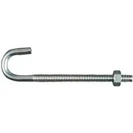 Zinc-Plated J-Bolt – 1/4-Inch Diameter X 4-Inch Length 1