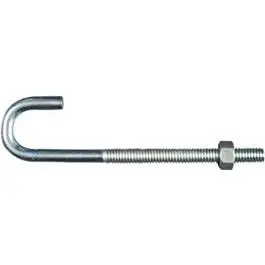 Zinc-Plated J-Bolt – 5/16-Inch Diameter × 5-Inch Length 1