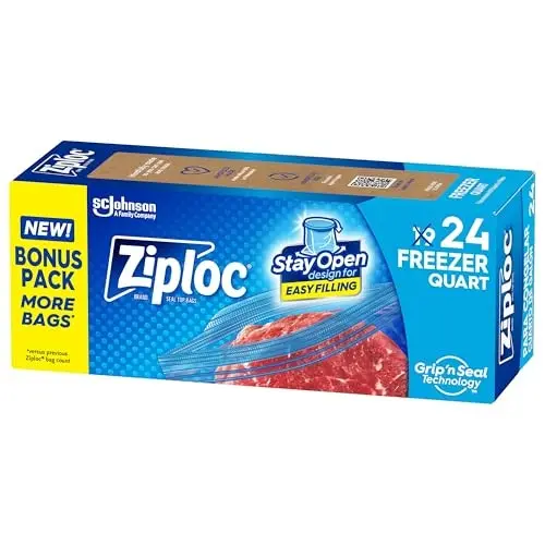 Ziploc Quart-Sized Freezer Storage Bags 1