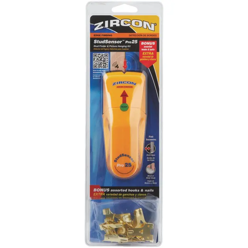Zircon Pro 25 Electronic Stud Finder With Picture-Hanging Accessory Kit 1